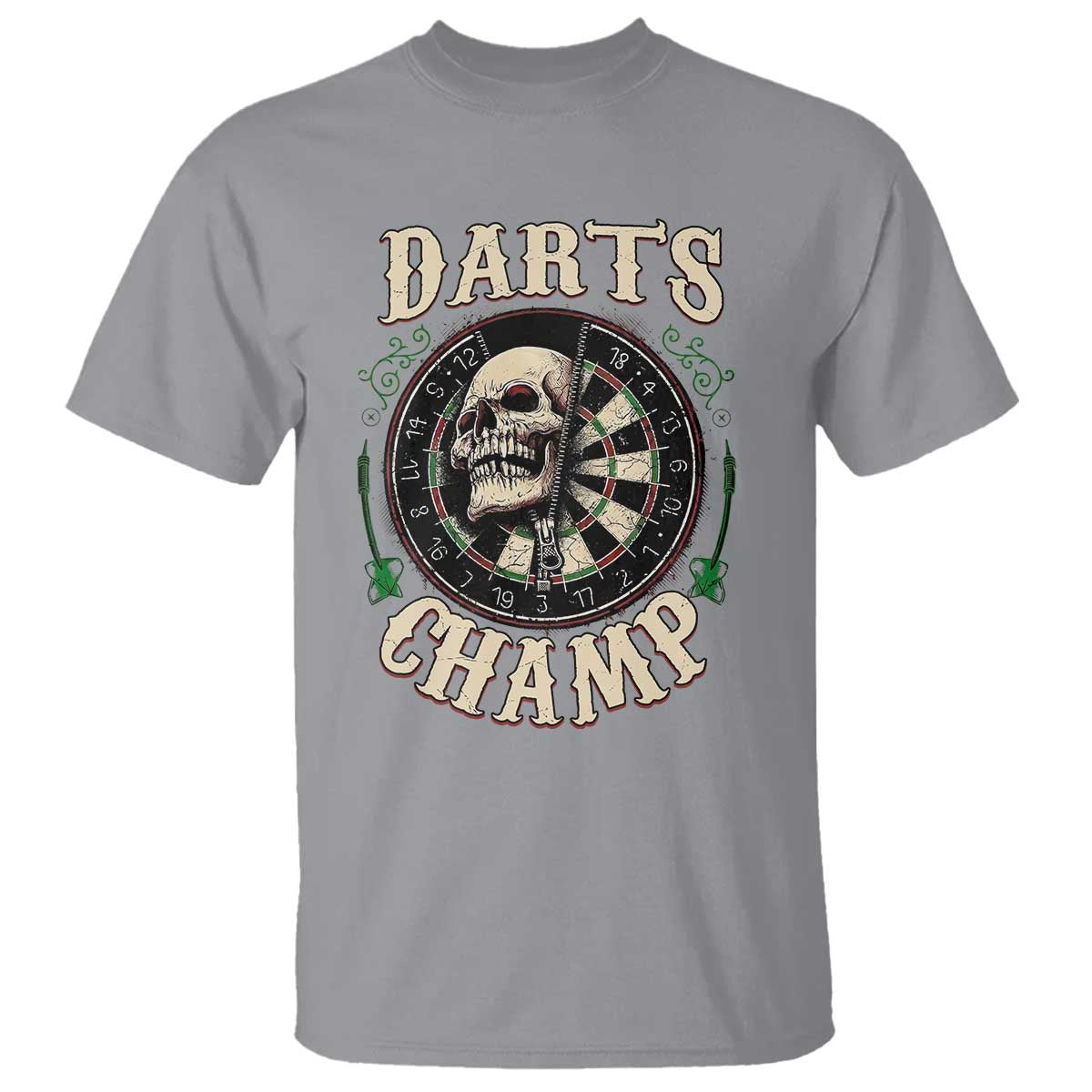 Skull Dartboard Retro Vintage T Shirt Darts Player Champion Gift - Wonder Print Shop