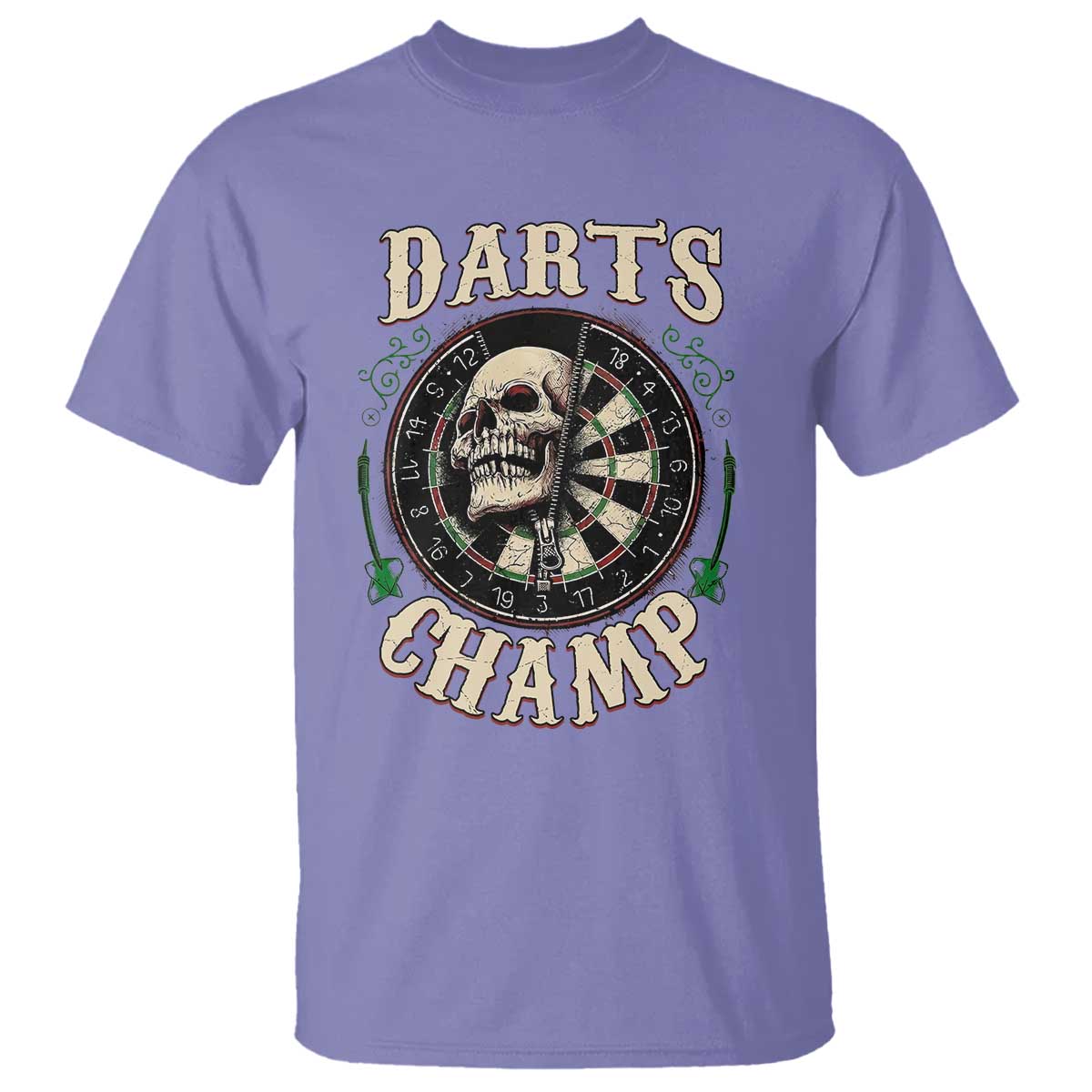 Skull Dartboard Retro Vintage T Shirt Darts Player Champion Gift - Wonder Print Shop