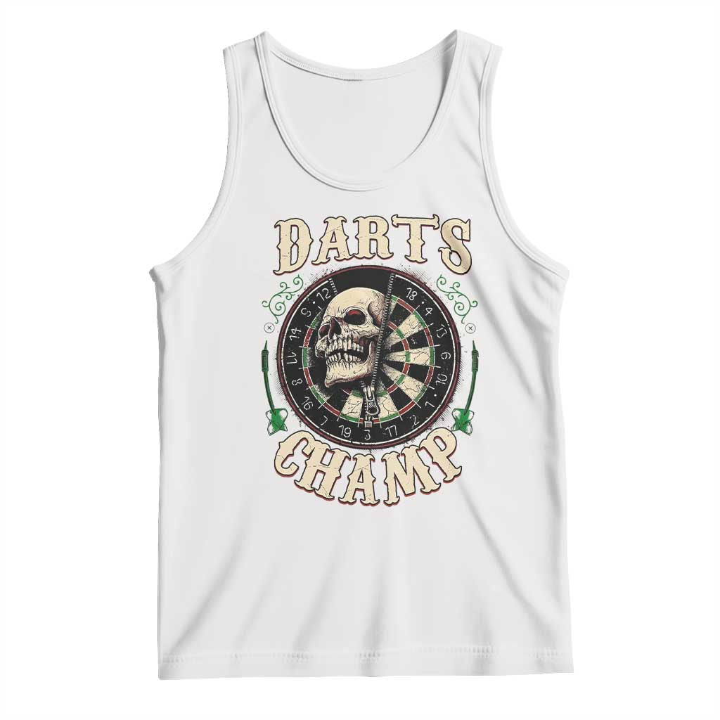 Skull Dartboard Retro Vintage Tank Top Darts Player Champion Gift - Wonder Print Shop