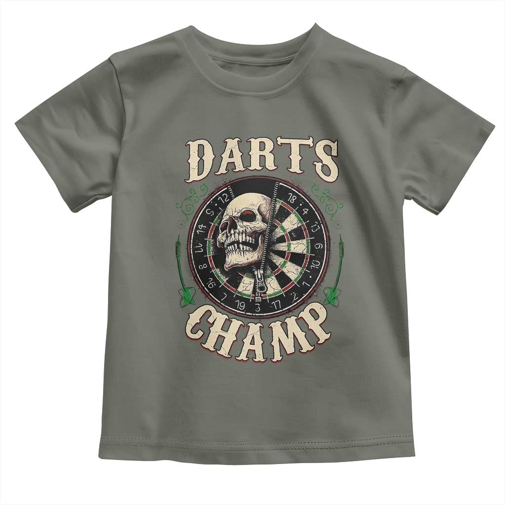 Skull Dartboard Retro Vintage Toddler T Shirt Darts Player Champion Gift - Wonder Print Shop