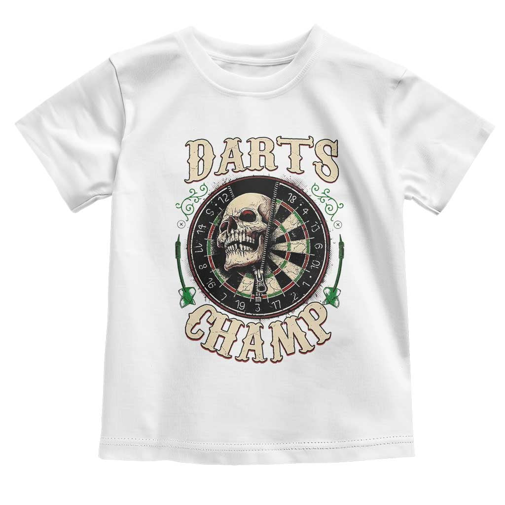 Skull Dartboard Retro Vintage Toddler T Shirt Darts Player Champion Gift - Wonder Print Shop
