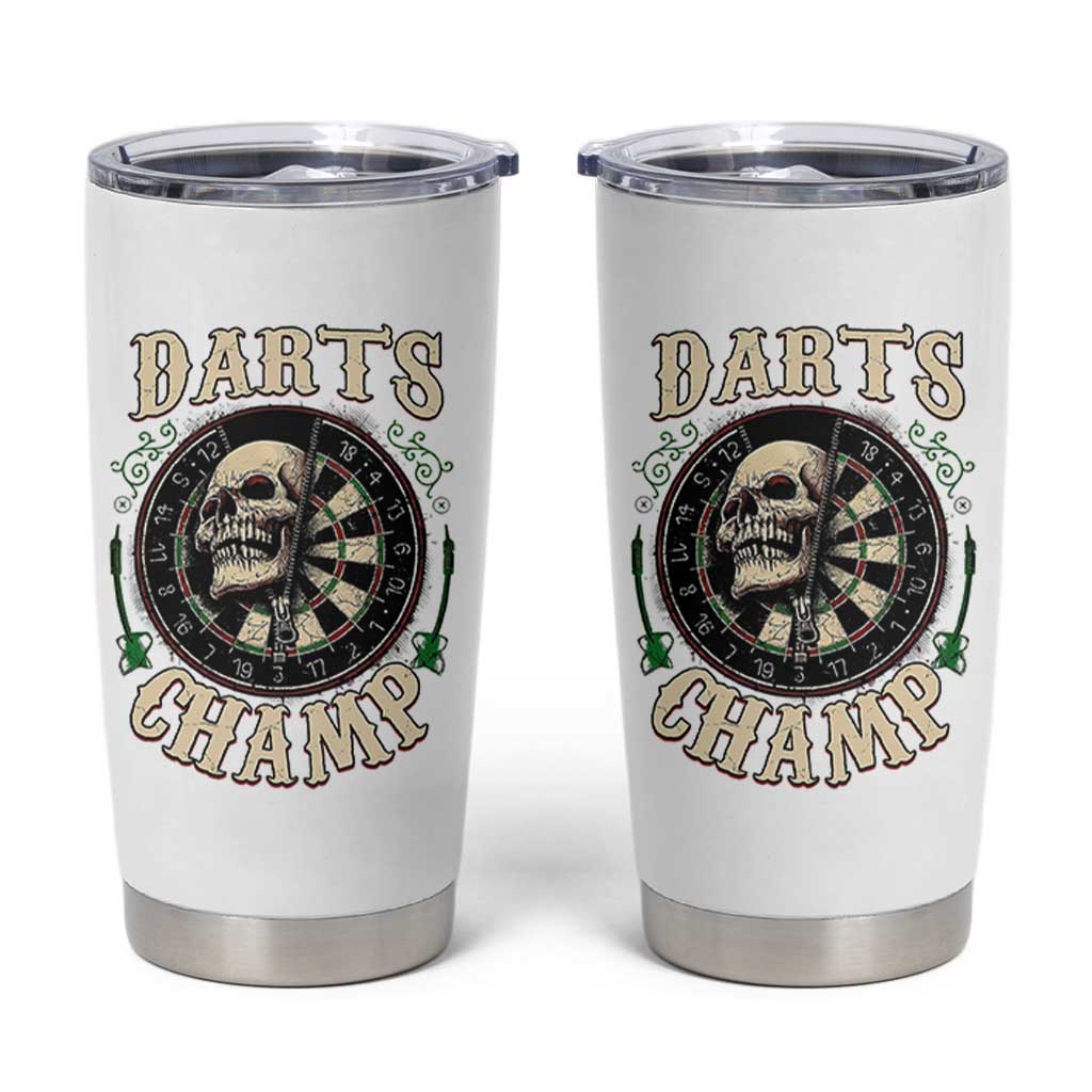 Skull Dartboard Retro Vintage Tumbler Cup Darts Player Champion Gift - Wonder Print Shop