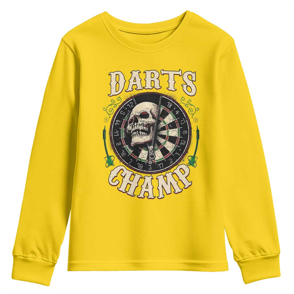 Skull Dartboard Retro Vintage Youth Sweatshirt Darts Player Champion Gift - Wonder Print Shop