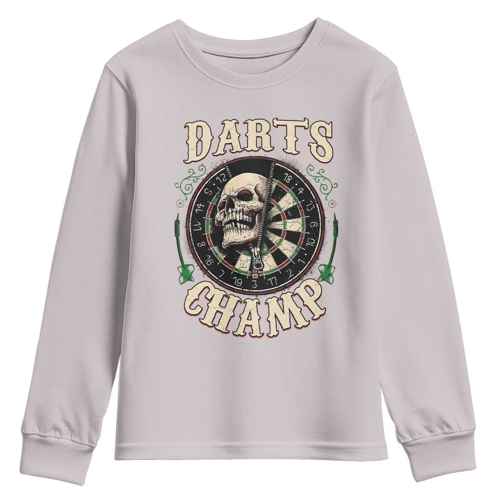 Skull Dartboard Retro Vintage Youth Sweatshirt Darts Player Champion Gift - Wonder Print Shop