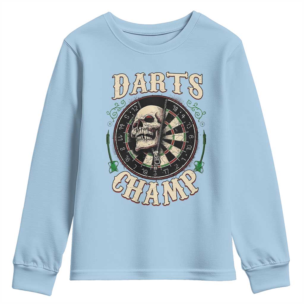 Skull Dartboard Retro Vintage Youth Sweatshirt Darts Player Champion Gift - Wonder Print Shop