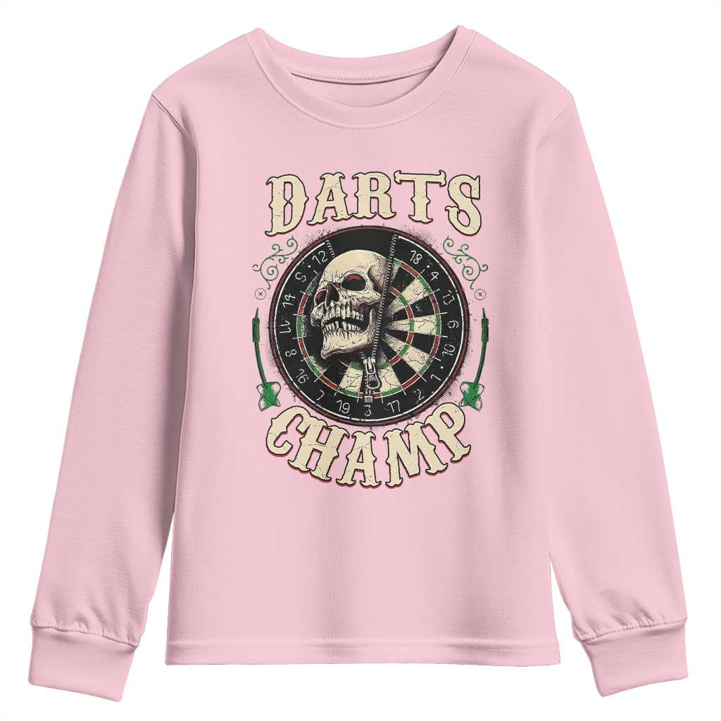 Skull Dartboard Retro Vintage Youth Sweatshirt Darts Player Champion Gift - Wonder Print Shop