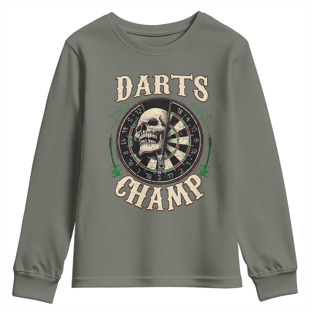 Skull Dartboard Retro Vintage Youth Sweatshirt Darts Player Champion Gift - Wonder Print Shop