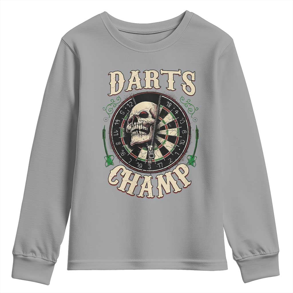 Skull Dartboard Retro Vintage Youth Sweatshirt Darts Player Champion Gift - Wonder Print Shop