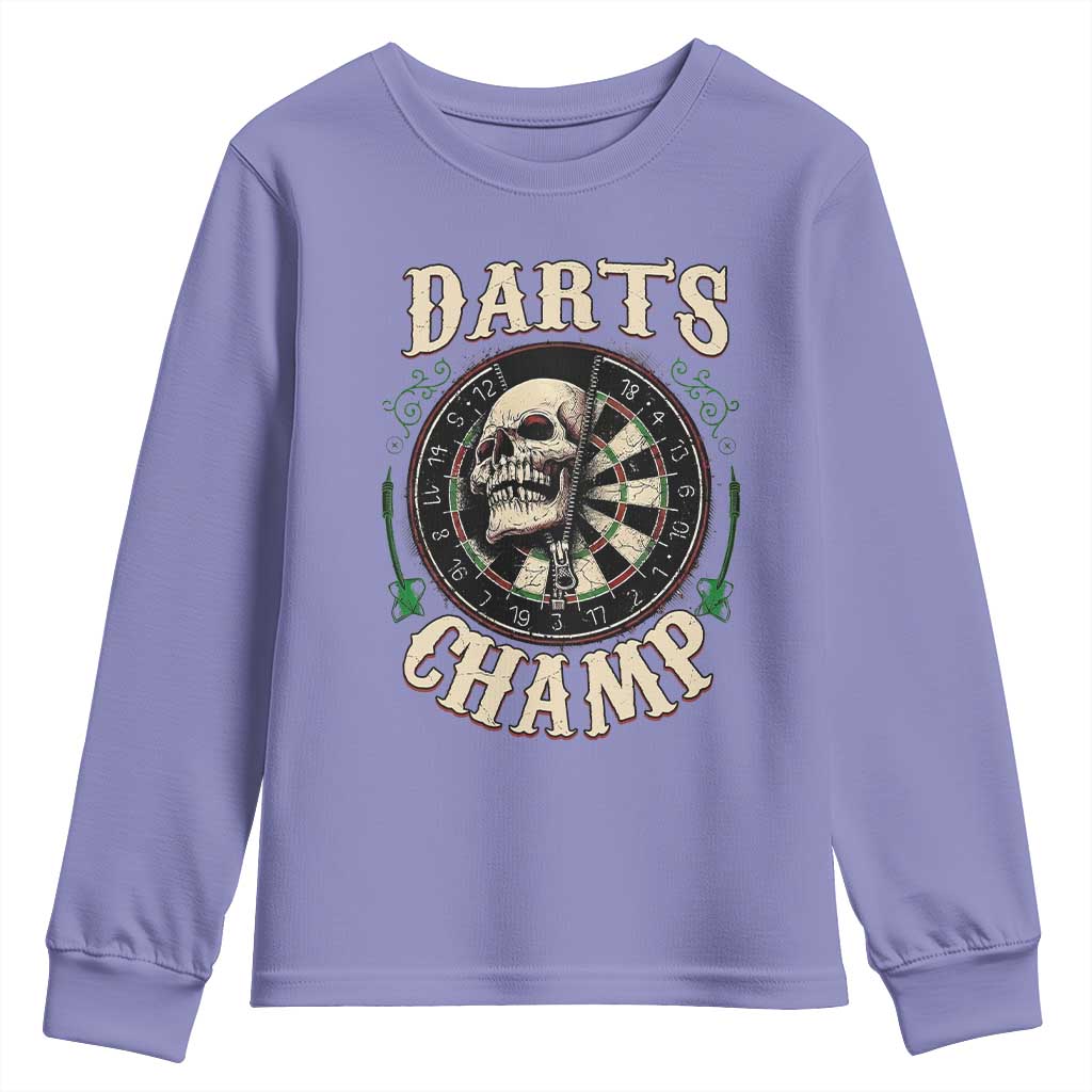 Skull Dartboard Retro Vintage Youth Sweatshirt Darts Player Champion Gift - Wonder Print Shop