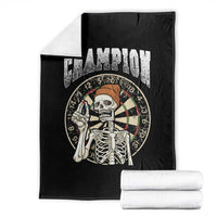 Gothic Skull Dart Master Throw Blanket Funny Skeleton Dartboard Champion Gift - Wonder Print Shop