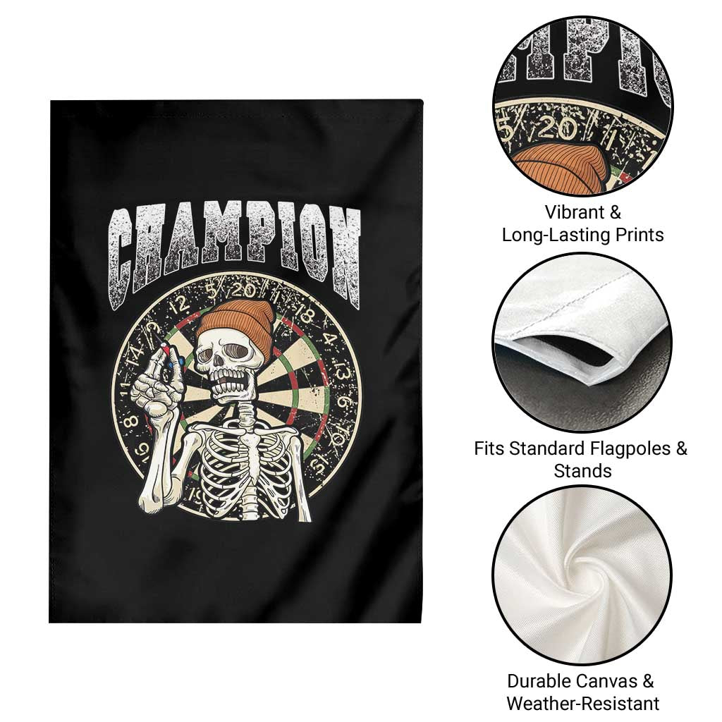 Gothic Skull Dart Master Garden Flag Funny Skeleton Dartboard Champion Gift - Wonder Print Shop