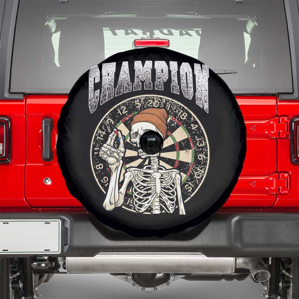 Gothic Skull Dart Master Spare Tire Cover Funny Skeleton Dartboard Champion Gift - Wonder Print Shop
