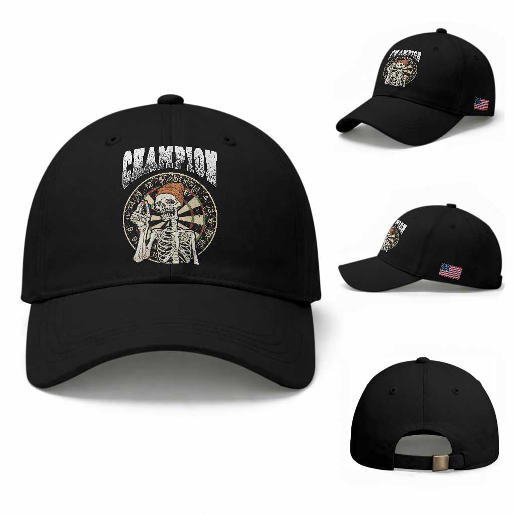 Gothic Skull Dart Master Baseball Cap Funny Skeleton Dartboard Champion Gift
