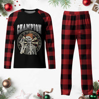 Gothic Skull Dart Master Plaid Pajama Set Funny Skeleton Dartboard Champion Gift - Wonder Print Shop