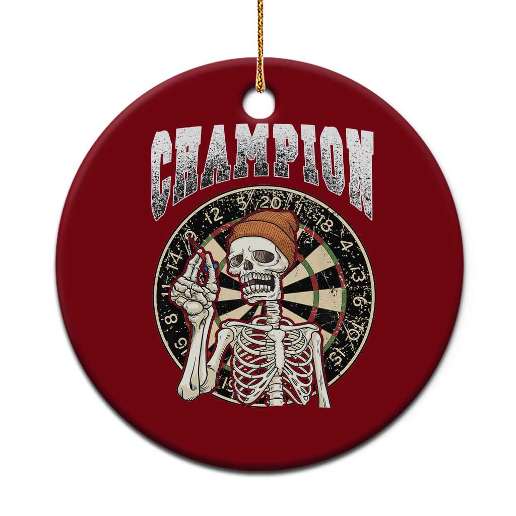 Gothic Skull Dart Master Ceramic Ornament Funny Skeleton Dartboard Champion Gift - Wonder Print Shop