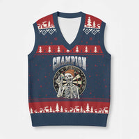 Gothic Skull Dart Master V-Neck Knit Sweater Vest Funny Skeleton Dartboard Champion Gift - Wonder Print Shop