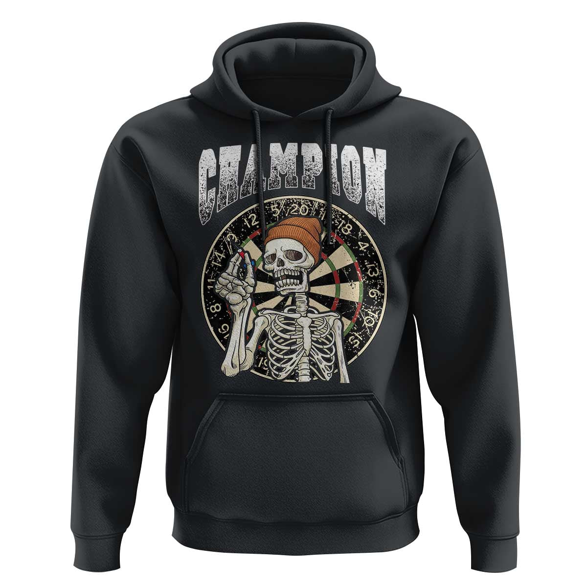 Gothic Skull Dart Master Hoodie Funny Skeleton Dartboard Champion Gift - Wonder Print Shop