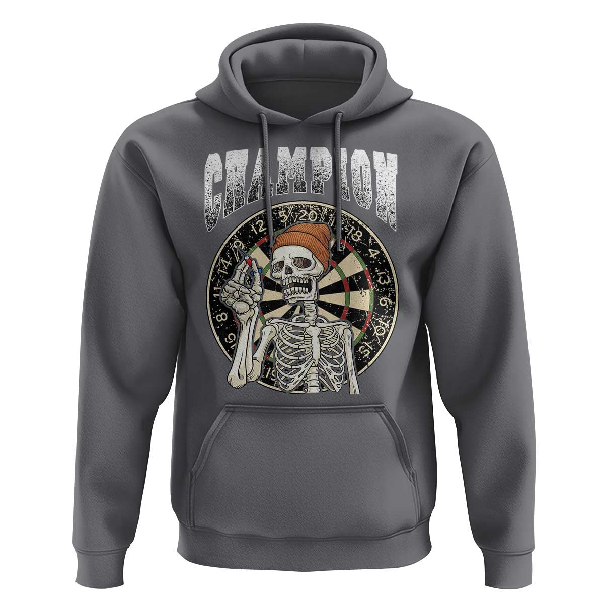 Gothic Skull Dart Master Hoodie Funny Skeleton Dartboard Champion Gift - Wonder Print Shop