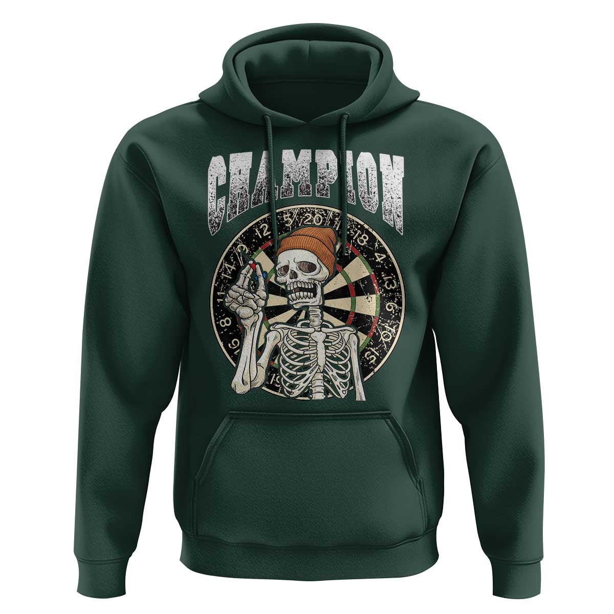 Gothic Skull Dart Master Hoodie Funny Skeleton Dartboard Champion Gift - Wonder Print Shop