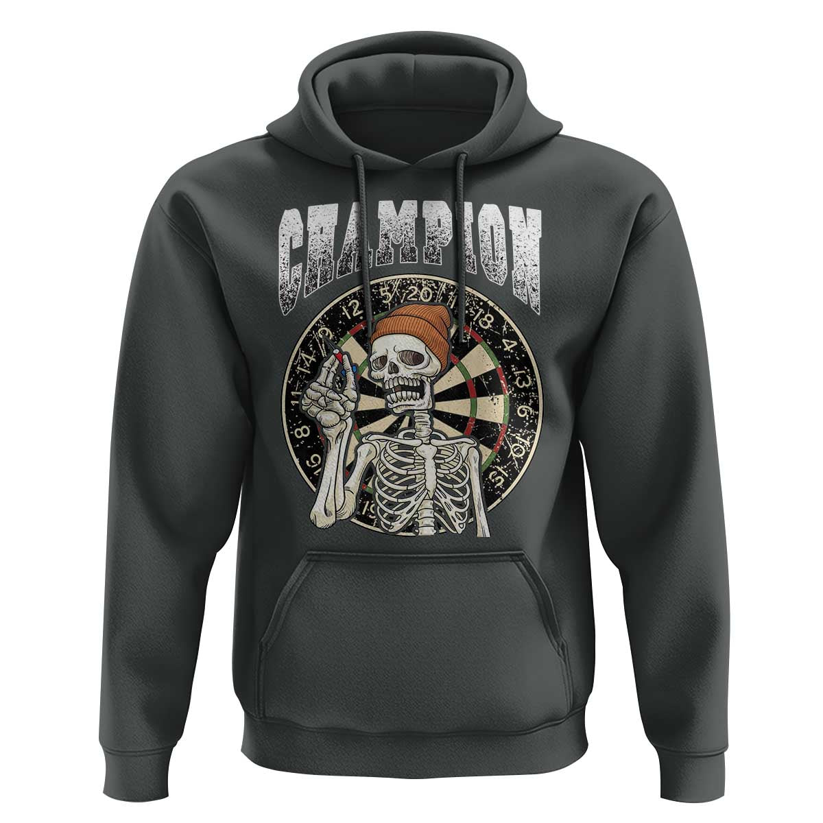 Gothic Skull Dart Master Hoodie Funny Skeleton Dartboard Champion Gift - Wonder Print Shop
