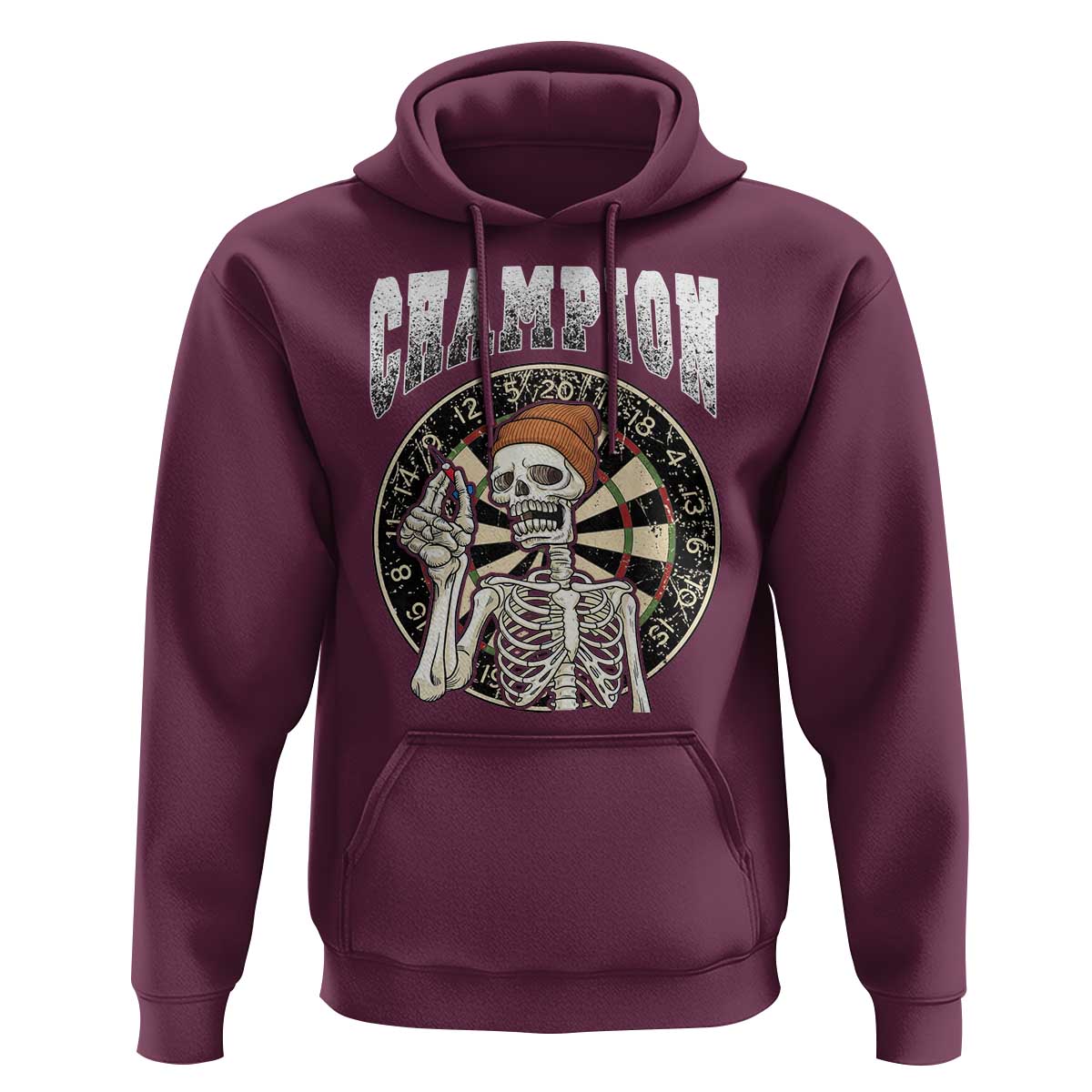 Gothic Skull Dart Master Hoodie Funny Skeleton Dartboard Champion Gift - Wonder Print Shop