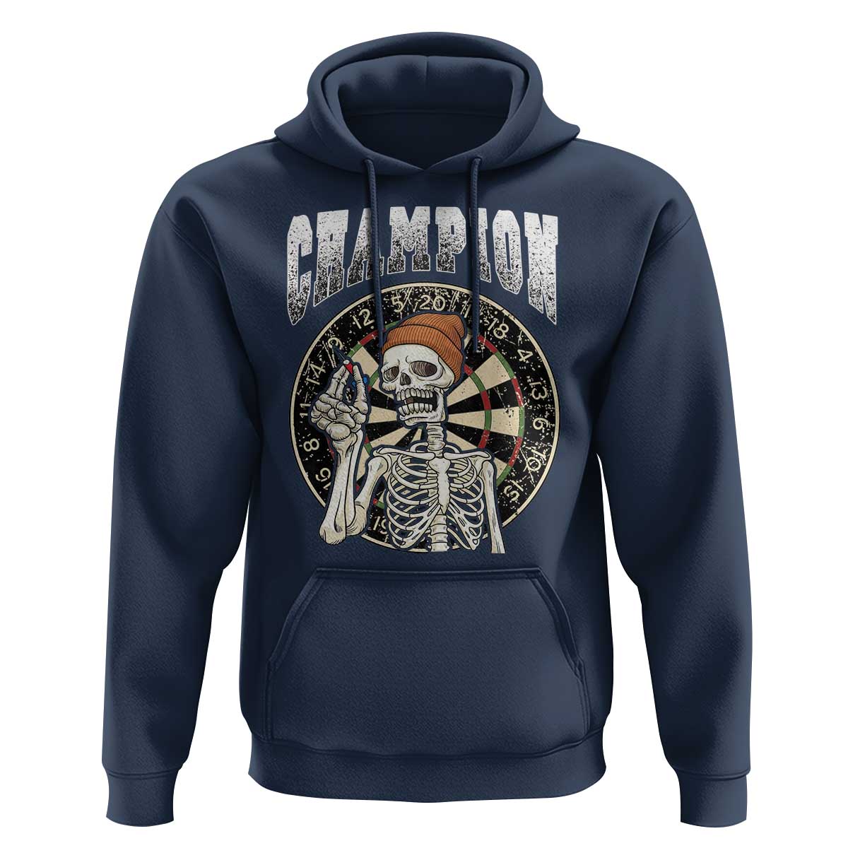 Gothic Skull Dart Master Hoodie Funny Skeleton Dartboard Champion Gift - Wonder Print Shop