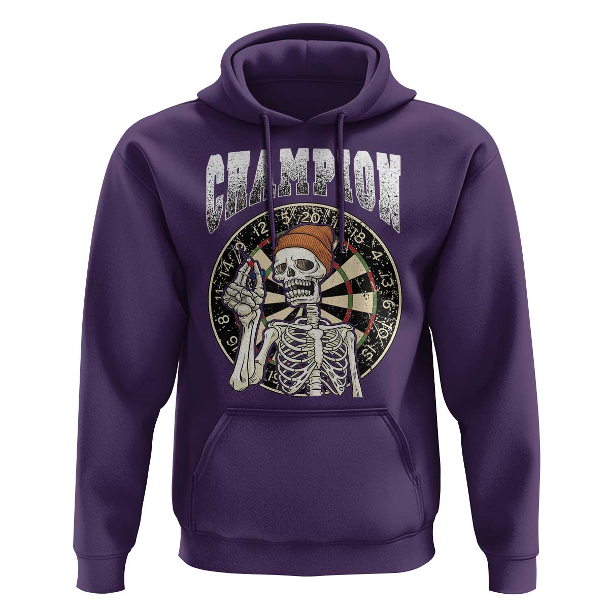 Gothic Skull Dart Master Hoodie Funny Skeleton Dartboard Champion Gift - Wonder Print Shop