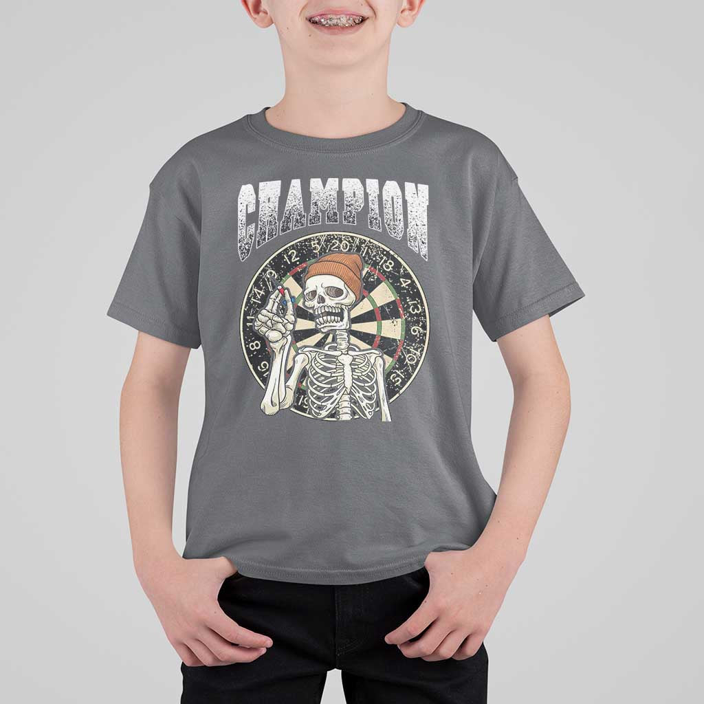 Gothic Skull Dart Master T Shirt For Kid Funny Skeleton Dartboard Champion Gift - Wonder Print Shop