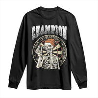 Gothic Skull Dart Master Long Sleeve Shirt Funny Skeleton Dartboard Champion Gift - Wonder Print Shop
