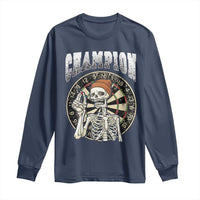 Gothic Skull Dart Master Long Sleeve Shirt Funny Skeleton Dartboard Champion Gift - Wonder Print Shop