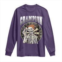 Gothic Skull Dart Master Long Sleeve Shirt Funny Skeleton Dartboard Champion Gift - Wonder Print Shop