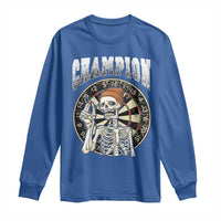 Gothic Skull Dart Master Long Sleeve Shirt Funny Skeleton Dartboard Champion Gift - Wonder Print Shop
