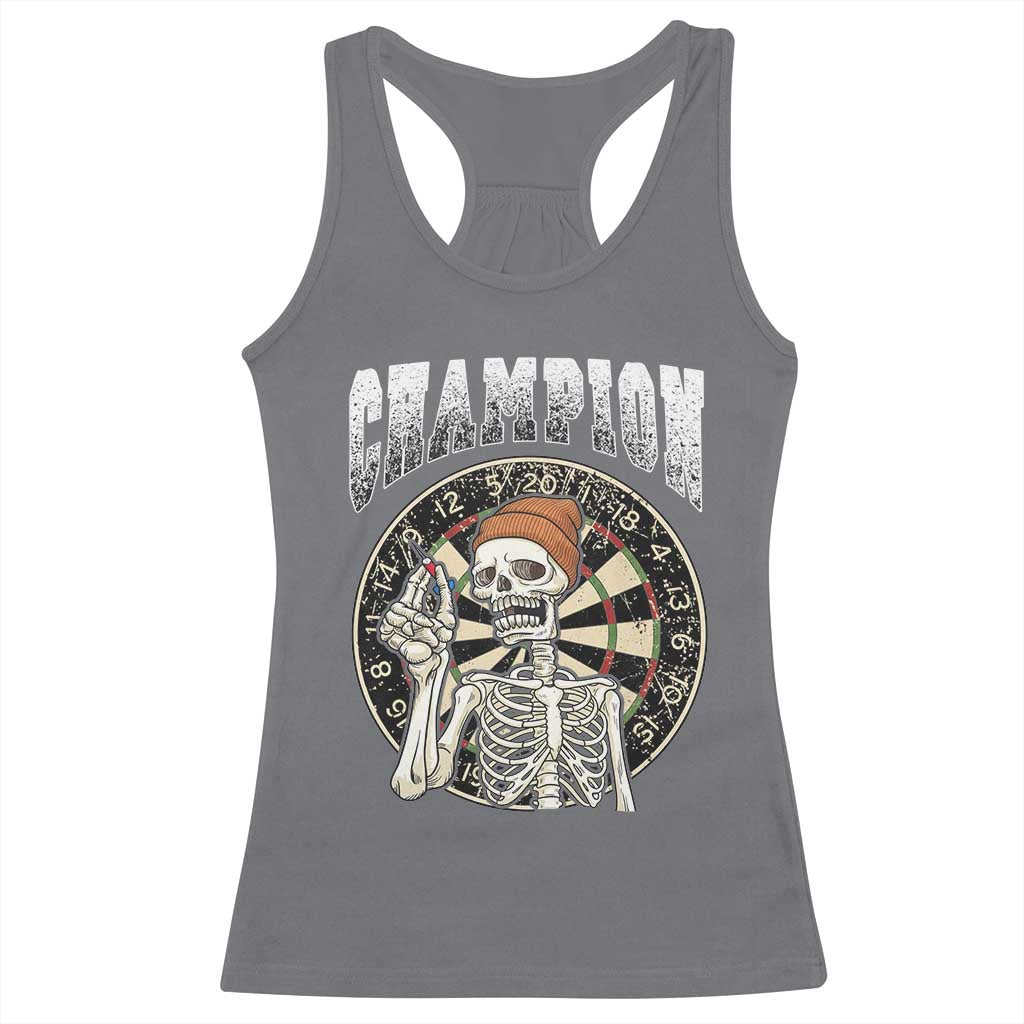 Gothic Skull Dart Master Racerback Tank Top Funny Skeleton Dartboard Champion Gift - Wonder Print Shop