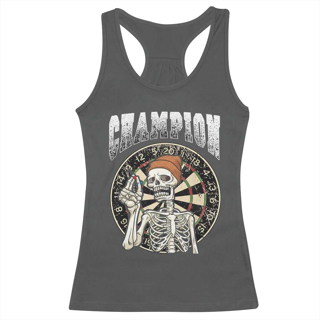 Gothic Skull Dart Master Racerback Tank Top Funny Skeleton Dartboard Champion Gift - Wonder Print Shop