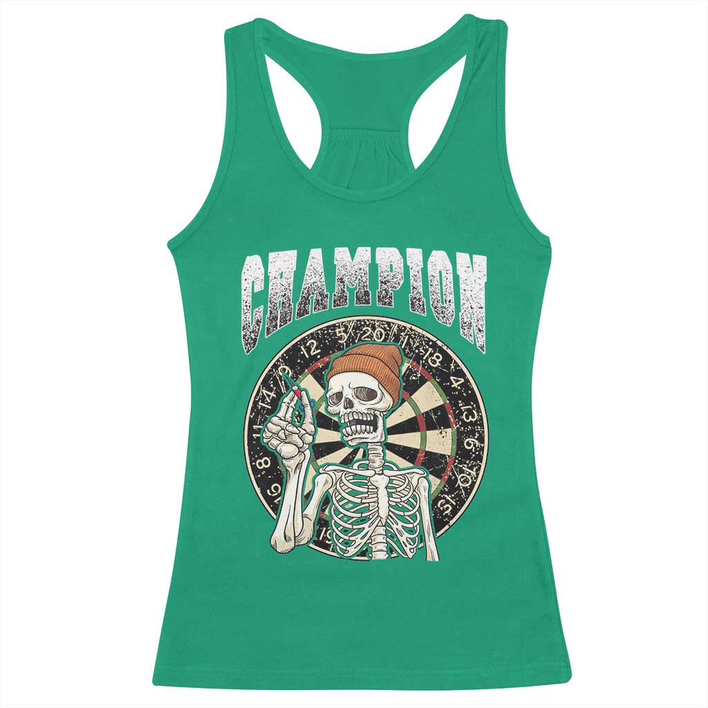 Gothic Skull Dart Master Racerback Tank Top Funny Skeleton Dartboard Champion Gift - Wonder Print Shop