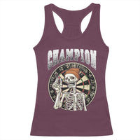 Gothic Skull Dart Master Racerback Tank Top Funny Skeleton Dartboard Champion Gift - Wonder Print Shop