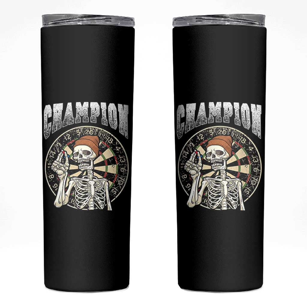 Gothic Skull Dart Master Skinny Tumbler Funny Skeleton Dartboard Champion Gift - Wonder Print Shop