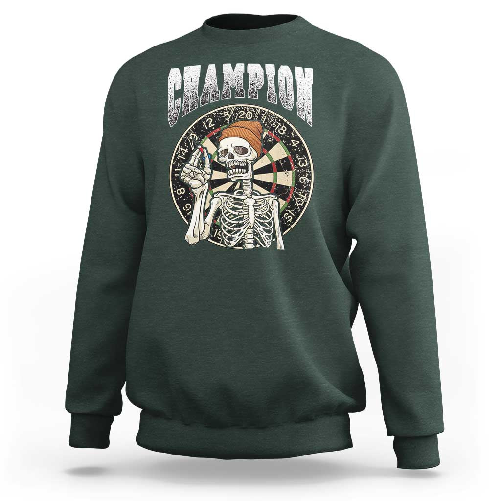 Gothic Skull Dart Master Sweatshirt Funny Skeleton Dartboard Champion Gift - Wonder Print Shop