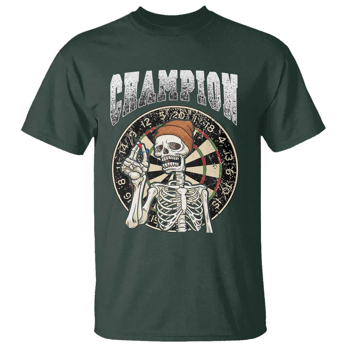 Gothic Skull Dart Master T Shirt Funny Skeleton Dartboard Champion Gift - Wonder Print Shop