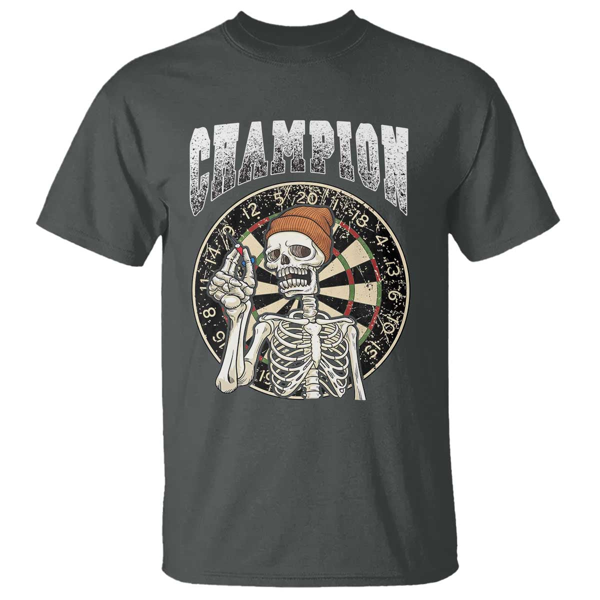 Gothic Skull Dart Master T Shirt Funny Skeleton Dartboard Champion Gift - Wonder Print Shop