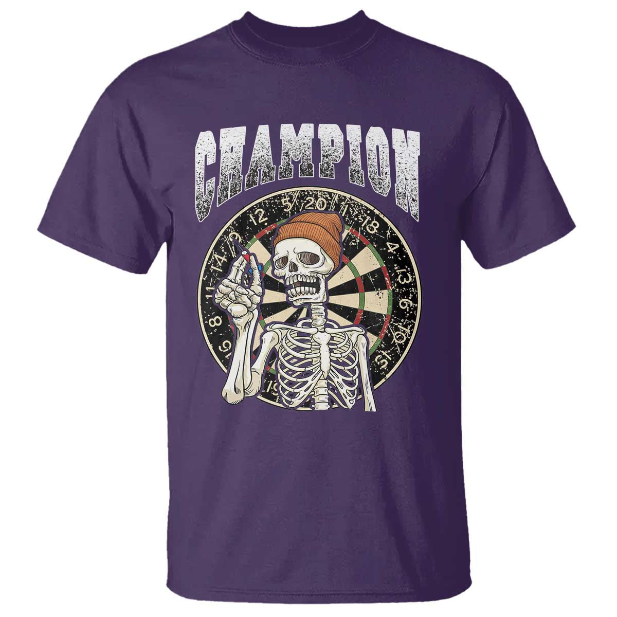 Gothic Skull Dart Master T Shirt Funny Skeleton Dartboard Champion Gift - Wonder Print Shop
