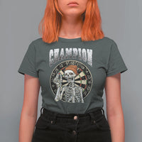 Gothic Skull Dart Master T Shirt For Women Funny Skeleton Dartboard Champion Gift - Wonder Print Shop