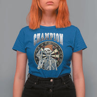 Gothic Skull Dart Master T Shirt For Women Funny Skeleton Dartboard Champion Gift - Wonder Print Shop