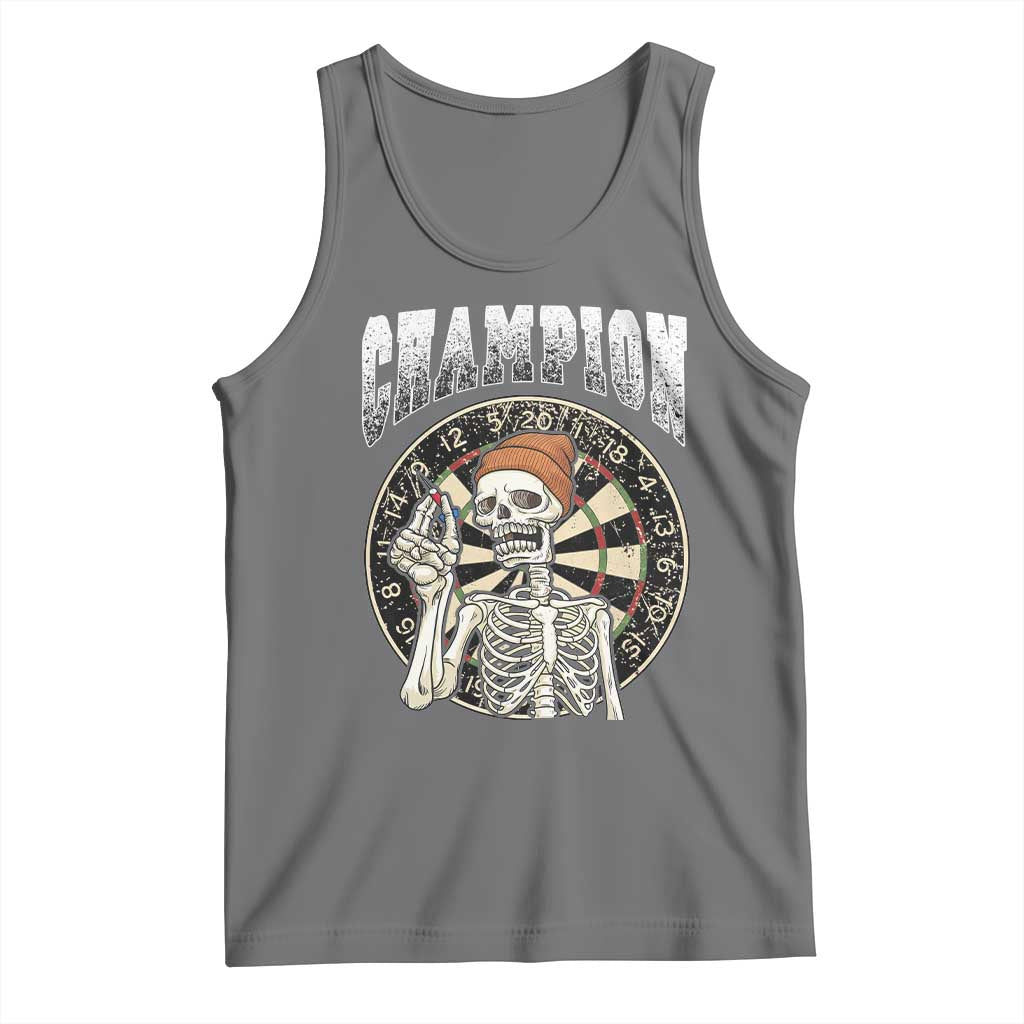 Gothic Skull Dart Master Tank Top Funny Skeleton Dartboard Champion Gift - Wonder Print Shop