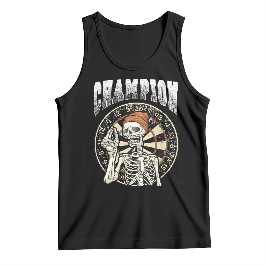 Gothic Skull Dart Master Tank Top Funny Skeleton Dartboard Champion Gift - Wonder Print Shop