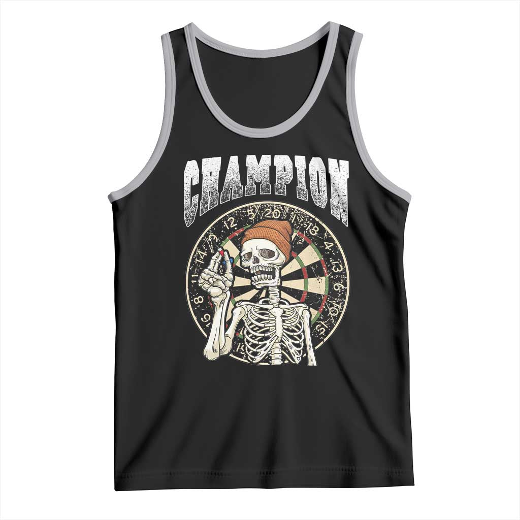 Gothic Skull Dart Master Tank Top Funny Skeleton Dartboard Champion Gift - Wonder Print Shop