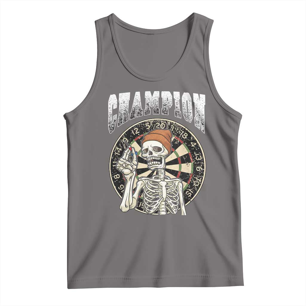 Gothic Skull Dart Master Tank Top Funny Skeleton Dartboard Champion Gift - Wonder Print Shop