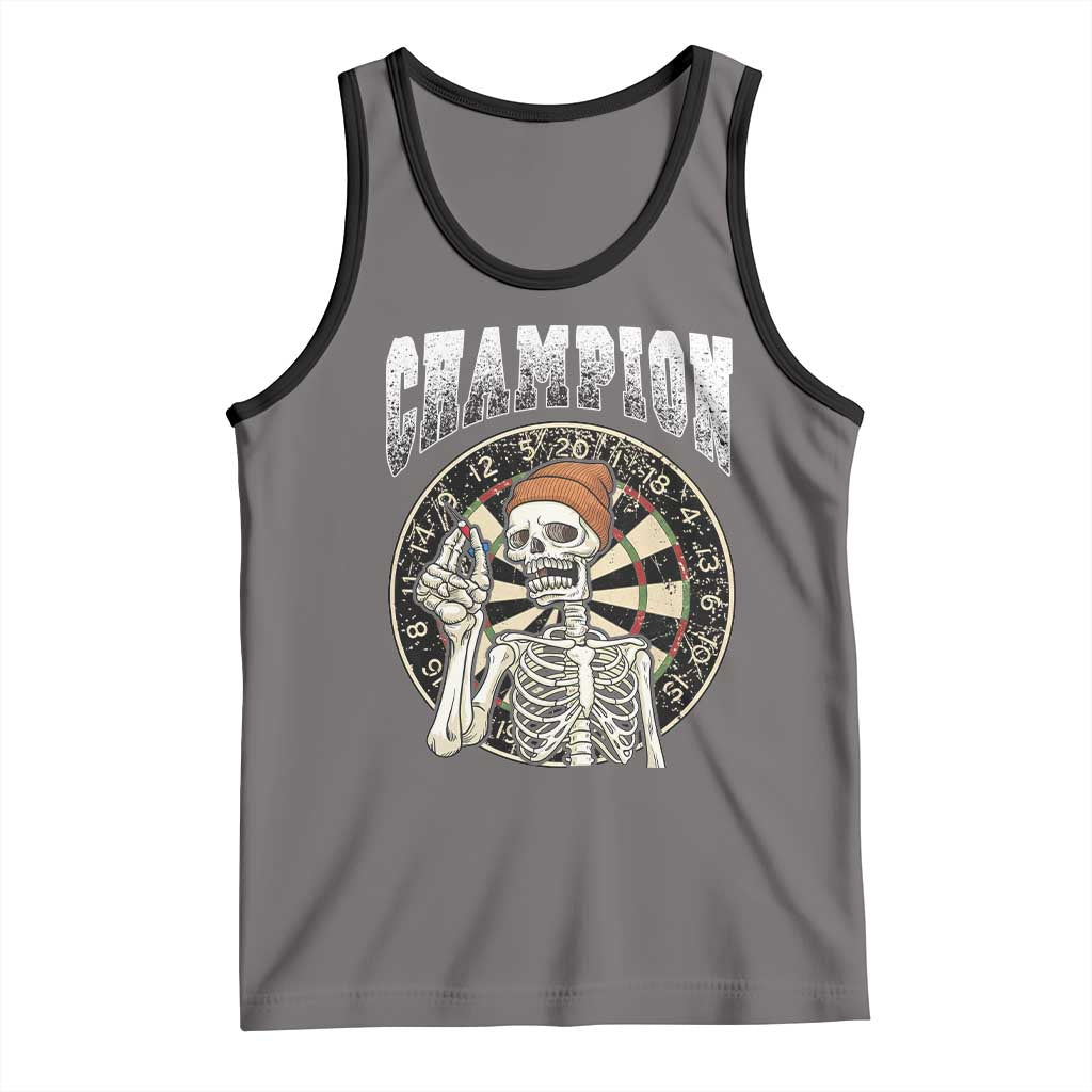 Gothic Skull Dart Master Tank Top Funny Skeleton Dartboard Champion Gift - Wonder Print Shop