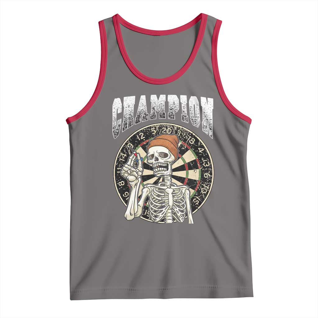 Gothic Skull Dart Master Tank Top Funny Skeleton Dartboard Champion Gift - Wonder Print Shop