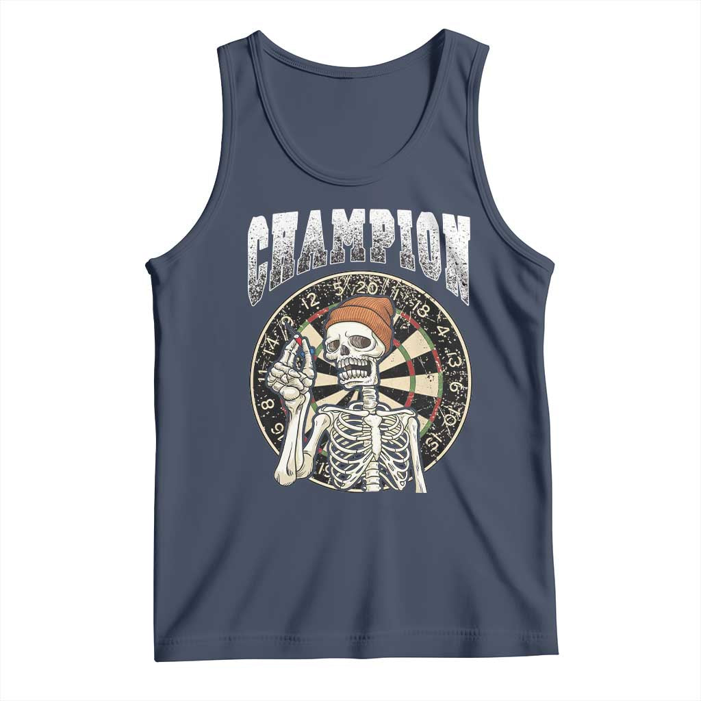 Gothic Skull Dart Master Tank Top Funny Skeleton Dartboard Champion Gift - Wonder Print Shop